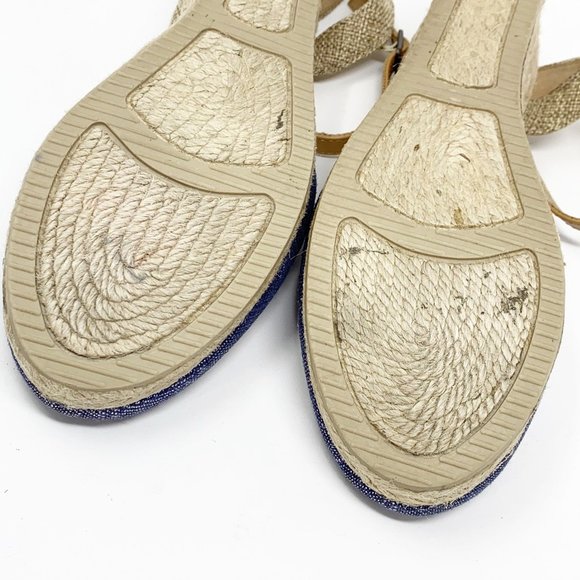 White Mountain  Blue Silver Studded Woven Heel 8 - Picture 10 of 10